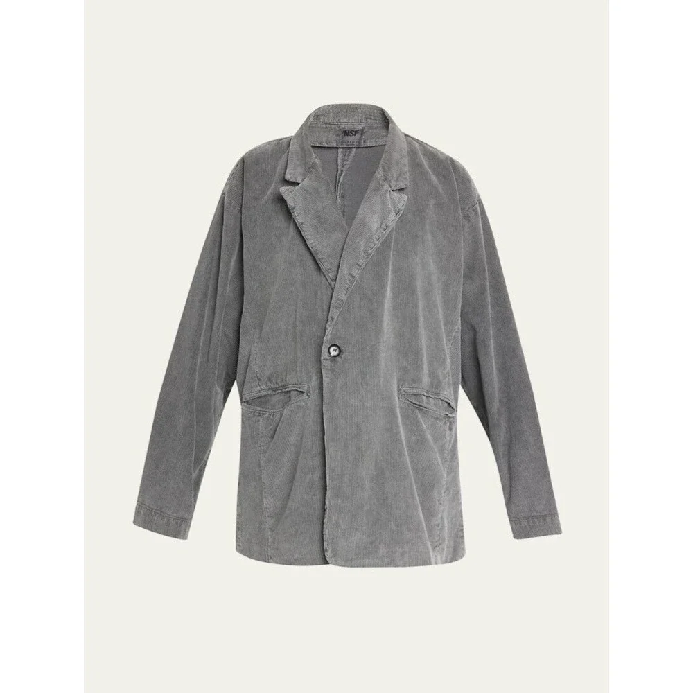 NSF Corduroy Blazer Jacket Women's Small Gray Relaxed Classic Western Casual Y2K - Picture 12 of 14
